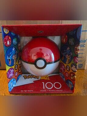 Pokemon Red and White Pokeball 100-Piece Puzzle